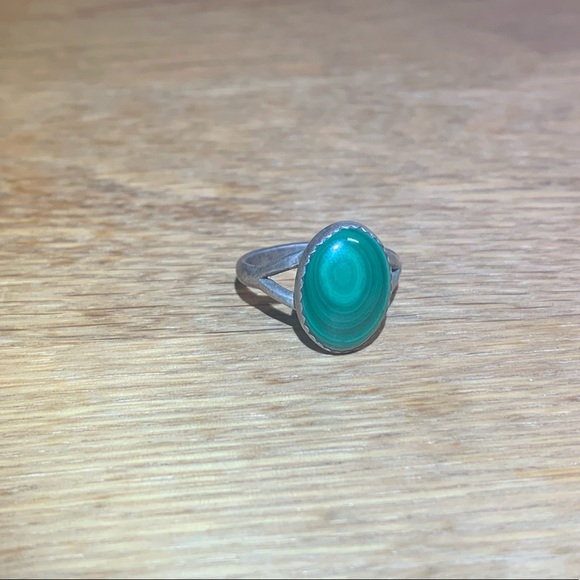 Sterling silver and malachite ring - Picture 3 of 3